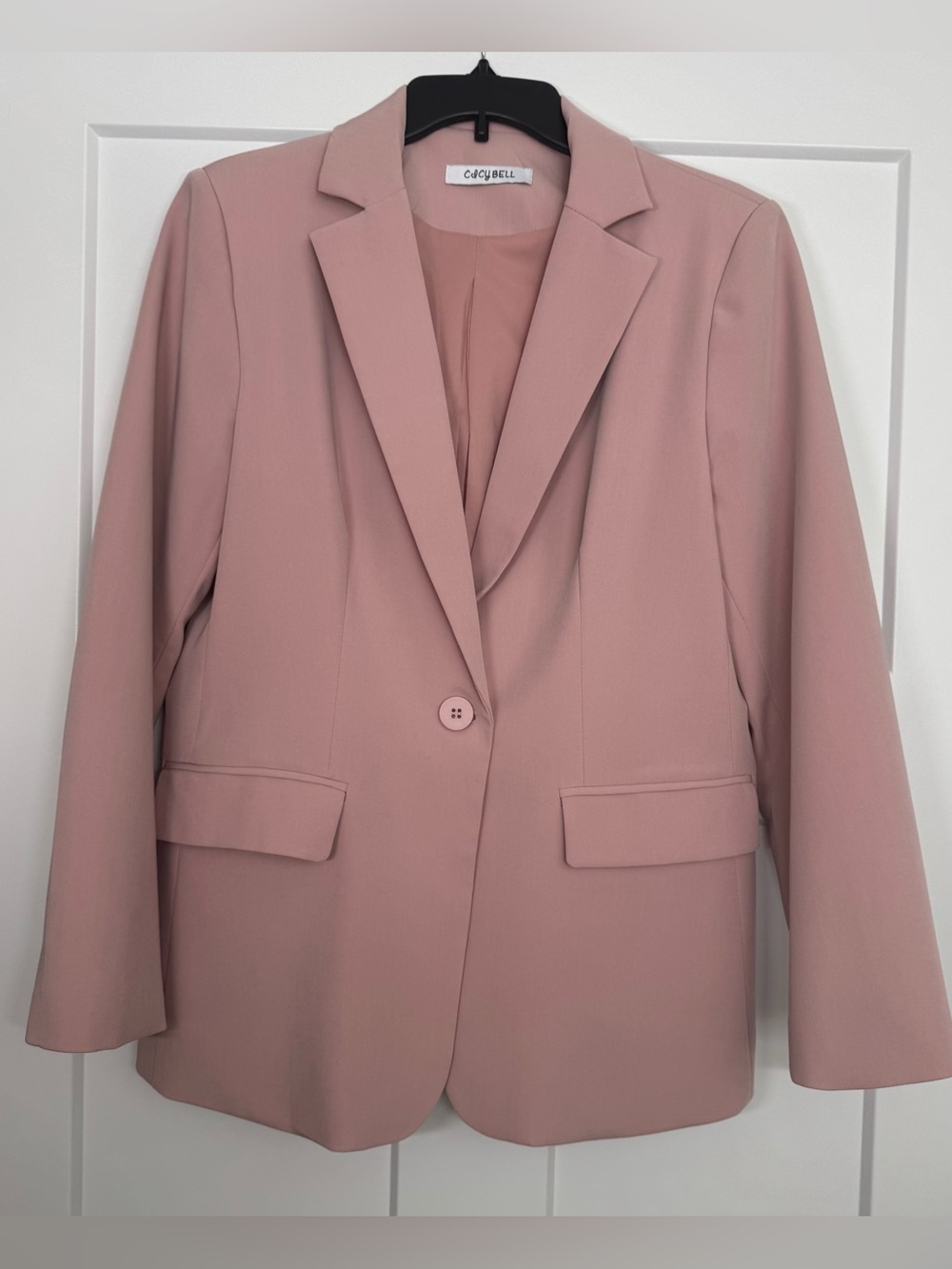 Cicy Bell Blush Pink Single-Button Blazer, Large